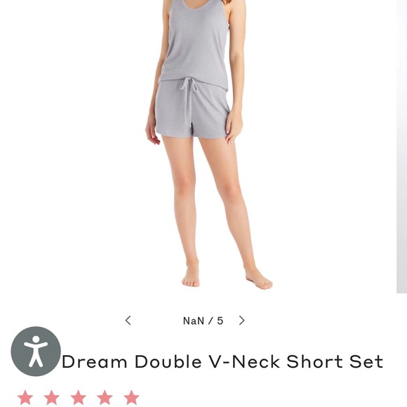Softies Rib Dream Double V-neck Short Set Gray Women's Size S NWT - Picture 9 of 9